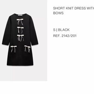 Black Knit Dress with Bows